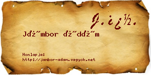 Jámbor Ádám névjegykártya