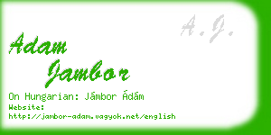 adam jambor business card